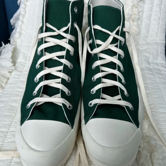 Converse Dark Green Custom Lug Sole Sneaker Men’s size 13 EUC - Picture 2 of 6